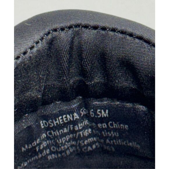 Open Edit Sandals Size 6.5‎ Black Open Toe Block Heel Fabric Upper - Picture 8 of 9